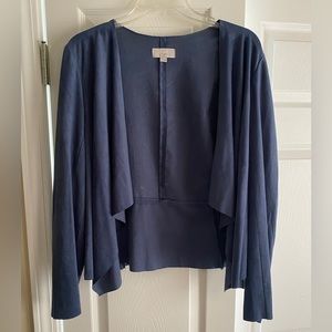 Loft faux suede open front sweater
